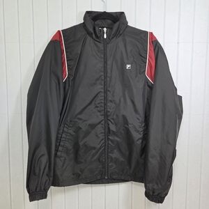 Fila Classic Y2K Black and Red Windbreaker Jacket Size M
